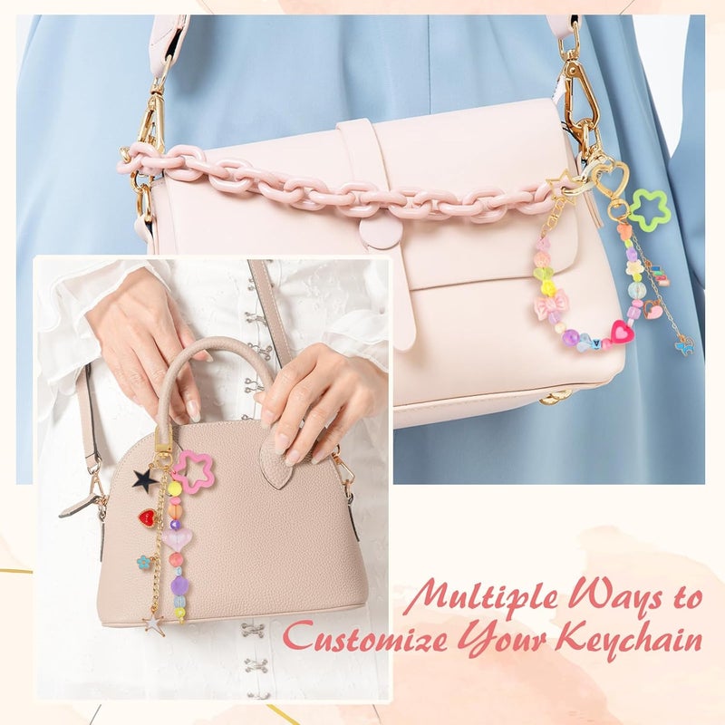 Ecoofor Keychain Making Kit 354 Pcs — Bag Charm Kit with 136 Charms, 25 Extender Chains, 20 Keychain Clips, Beading Accessories ＆ Jewelry Pliers — DIY Crafting and Jewelry Making for Adults - Image 5